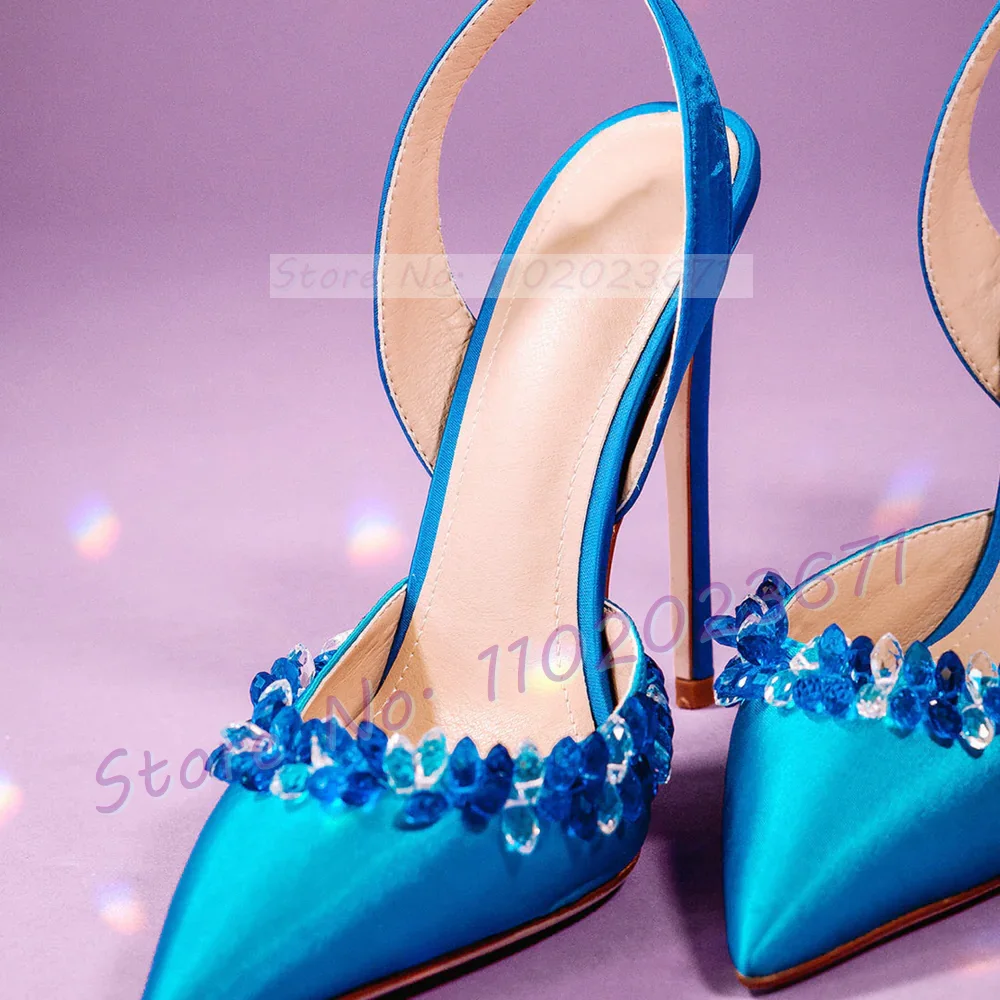 Blue Crystal Trim Elegant Sati - đánh giá và giá Slip Dress Satin