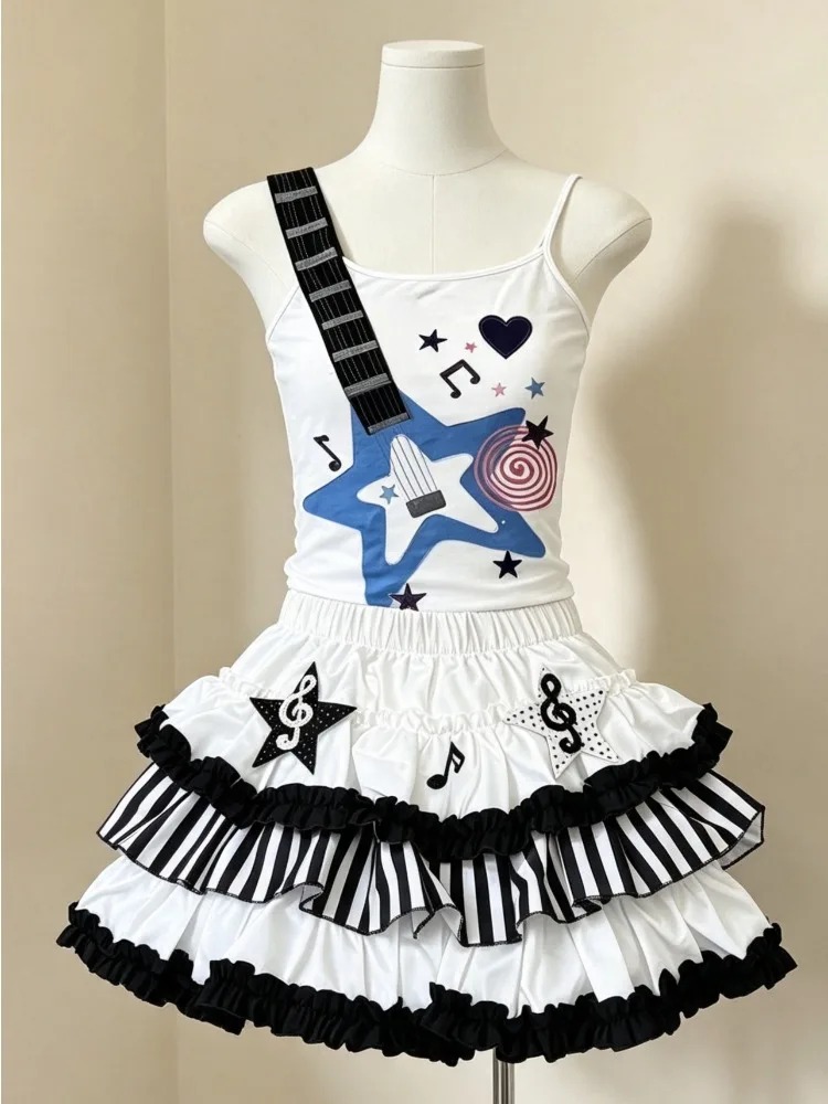 Retro 2000s Harajuku Two Piece - đánh giá và giá Cami Top Lace